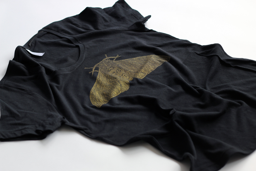 Women - Black with golden Peppered moth - XS (TS039)