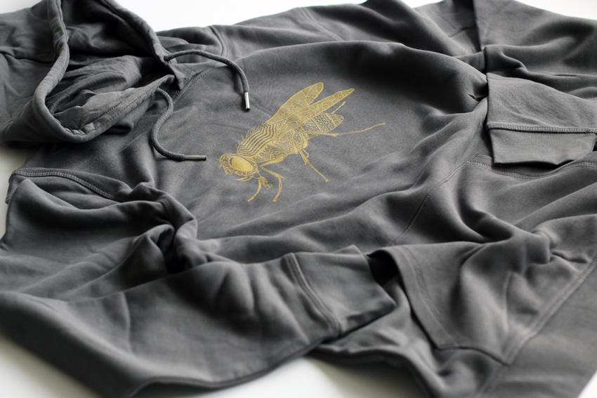 Sweater - Unisex - Hoodie - Anthracite with golden Fly - M (SWA024)
