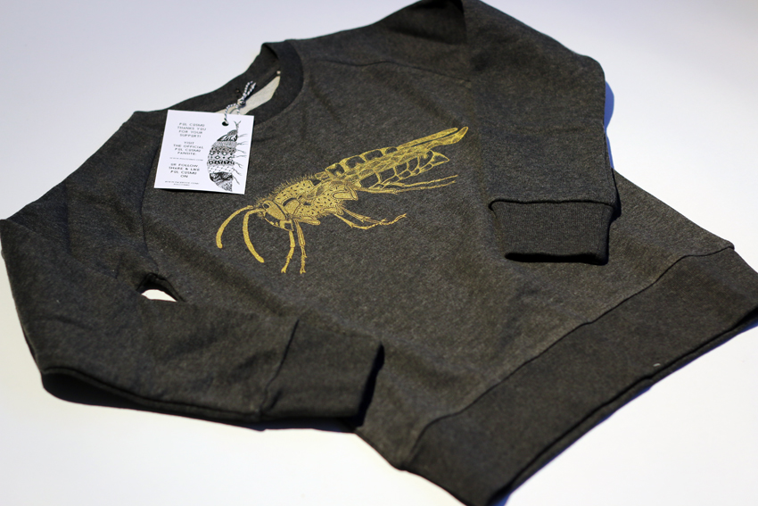 Dark heather grey with golden Wasp - 5-6yrs (SWC033)