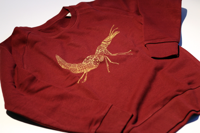 Sweater kids - Burgundy with golden Beetle - 12-14yrs (SWC025)