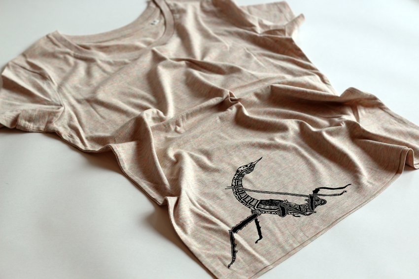 Women - Heather rainbow with black Jungle nymph - L (TS079)