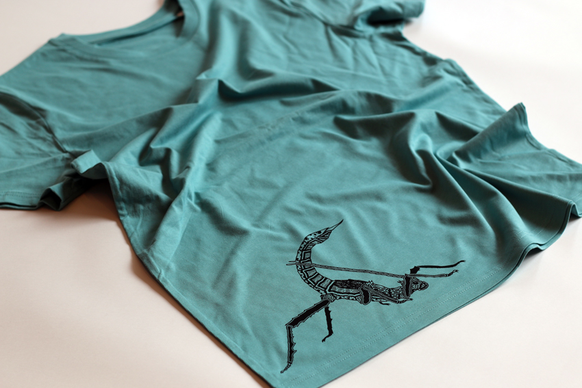 Men - Teal monstera with black Jungle nymph - M (TS086)