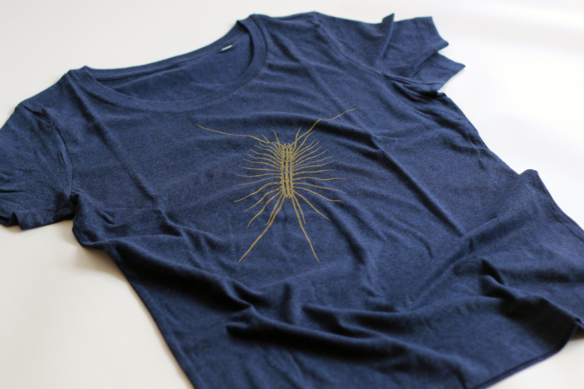 Women - Black heather blue with golden House centipede - L (TS108)