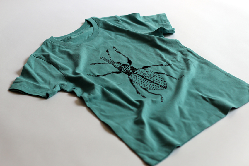 Boys/Girls - Teal monstera with black Weevil - 5-6yrs (TSC001)