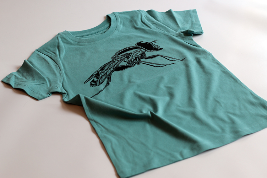 Boys/Girls - Teal monstera with black Hoverfly - 7-8yrs (TSC017)